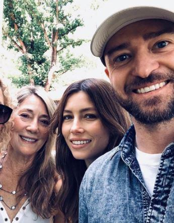 Kimberly Biel with her daughter Jessica Biel and son-in-law  Justin Timberlake
